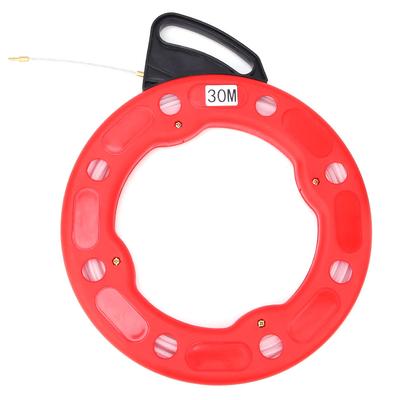 Fiberglass Nylon Fish Tape Reel Puller NonConductive Wire Pulling Tools 4.0mm 30m