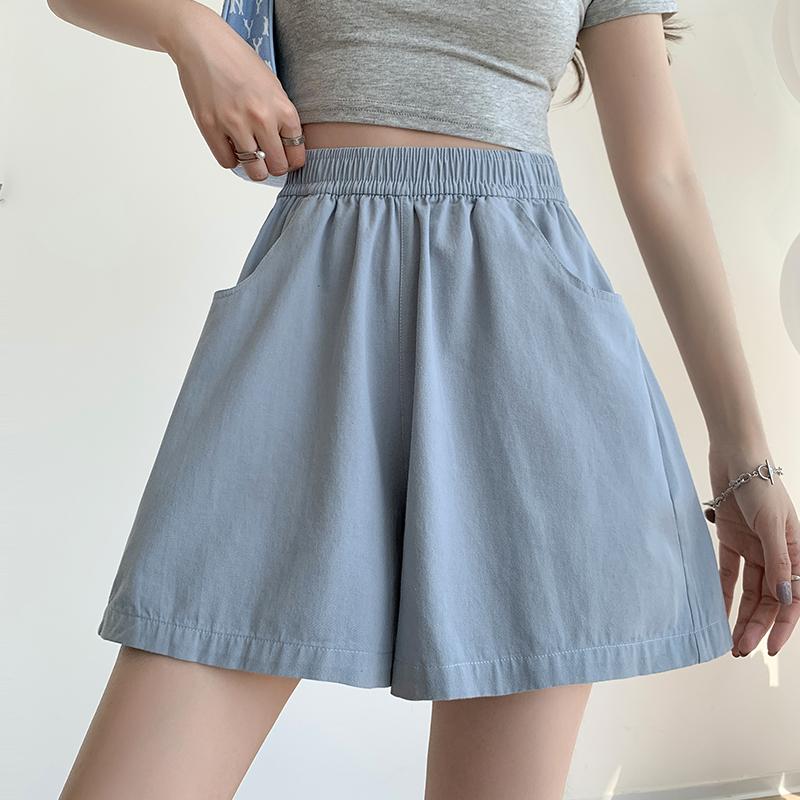 summer Women's pure cotton comfortable loose wide-legged Cargo pants elasticity Waist casual thin sweat pants homewear plus size 3XL 4XL sports shorts