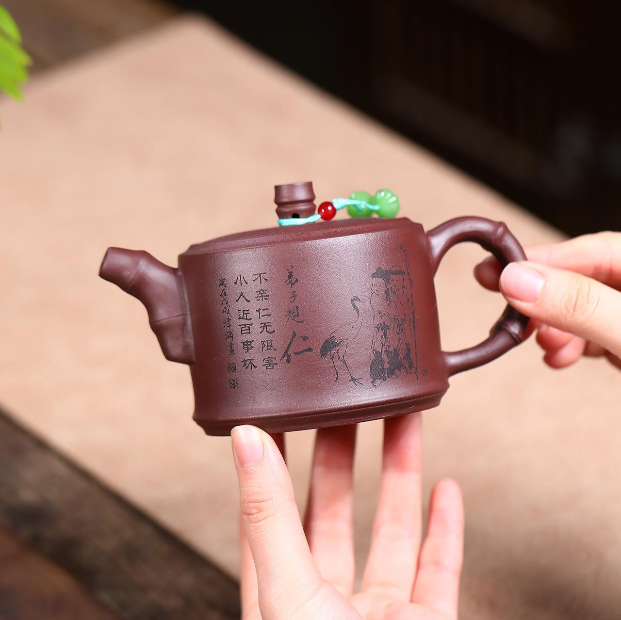 

230ml High-end Yixing Purple Clay Teapots Handmade Child Pot Raw Ore Purple-red Mud Kettle Chinese Zisha Tea Set Decoration Gift