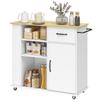 Mobile da Cucina con Cassetto, Armadietto e Ripiano Regolabile, Bianco
