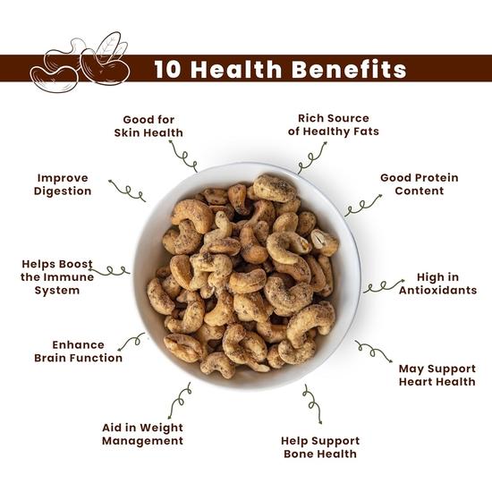 Fabeato Salt & Pepper Cashews 250g - Premium Kaju Trockenfrüchte, ganze knackige Cashews - Proteinreich, nahrhaft, knackig & lecker