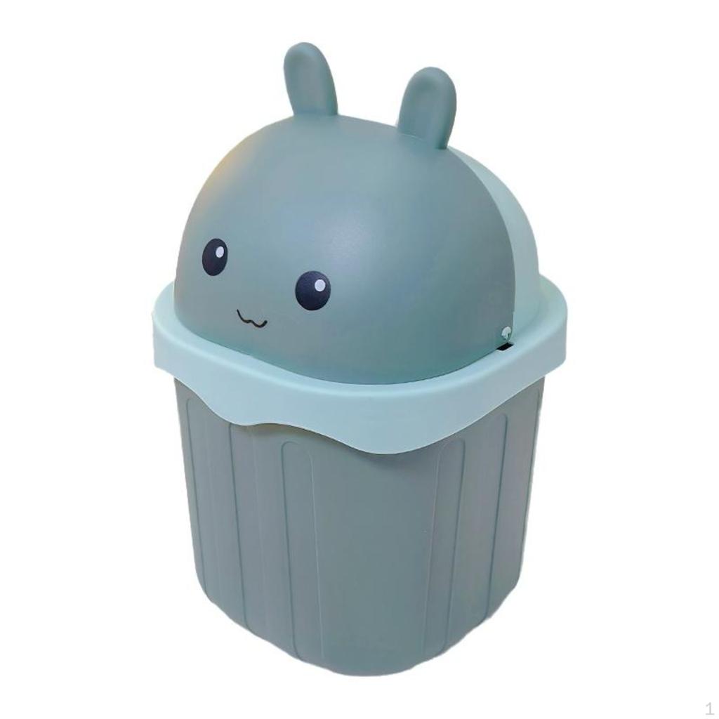 Mini Trash Can, Cute Desktop Wastebasket, With Lid, Office, Kids Room Yellow Rabbit