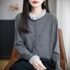 Women S Short Lace Collar Loose Knit Cardigan Korean Style Autumn Winter