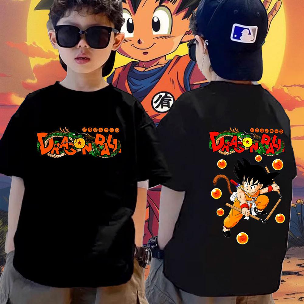 Dragon Ball Z Children's T-shirt Cute Anime Boy 1-11 Year Old Super Saiya Cartoon T-shirt