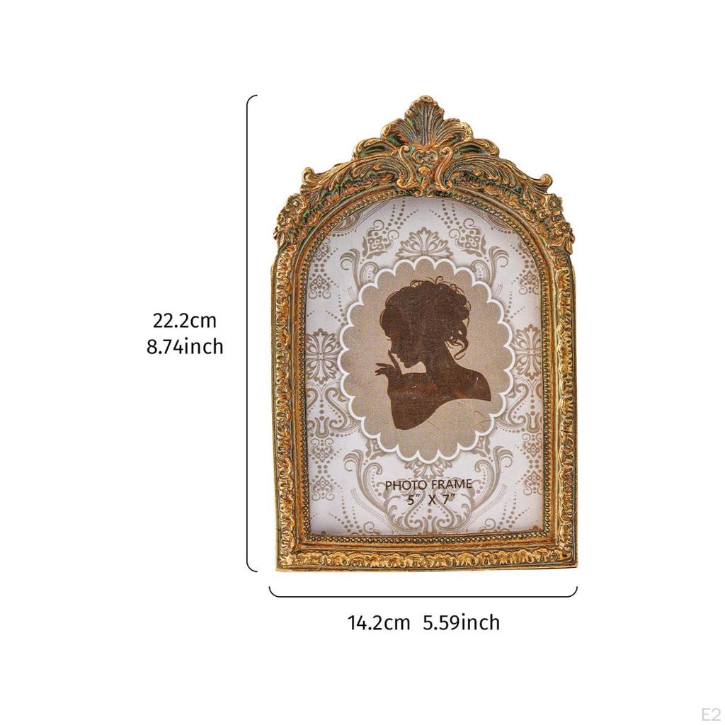 Ornate Picture Frame AntiqueOldWorld Arched Vintage Decor for Mantel, Wedding, Desk 6