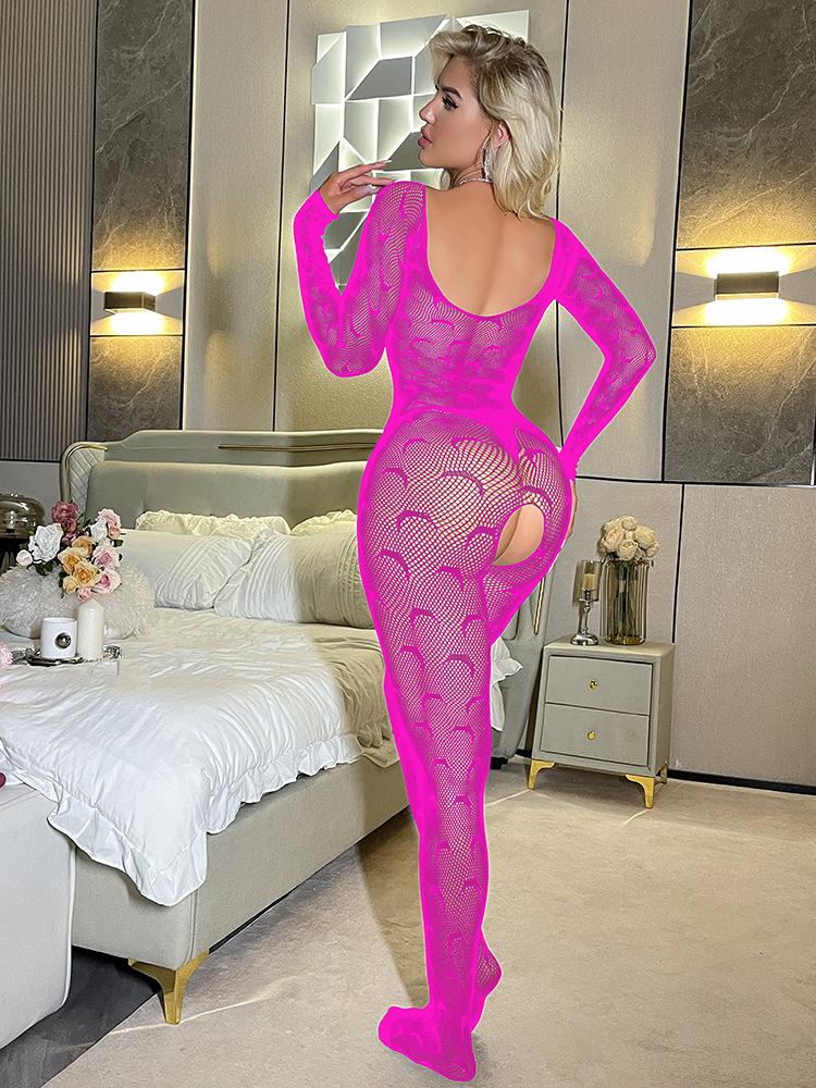 Sexy Underwear Mesh Sexy Fishing Net Pajamas Hip Skirt Long Sleeve Tights