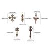 1Pc Cross Vajra Brass Car Key Chain Pendant Buddhism Dharma Lanyard Bodhi Beads Motorcycle Keychain Rope Pendant