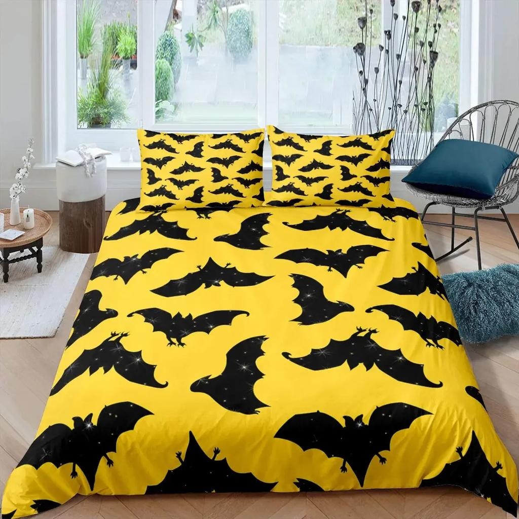 Bettdecke Halloween Fliegender Vampir Bettwäsche-Set Fledermäuse Hexerei Magie Bettdecke Einzel Doppel King Polyester
