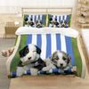 German Shepherd Duvet Cover Set King/Queen Size Purebred Hound Animal Bedin Set Kids Cute Dog Puppy Polyester  Meeting Cover