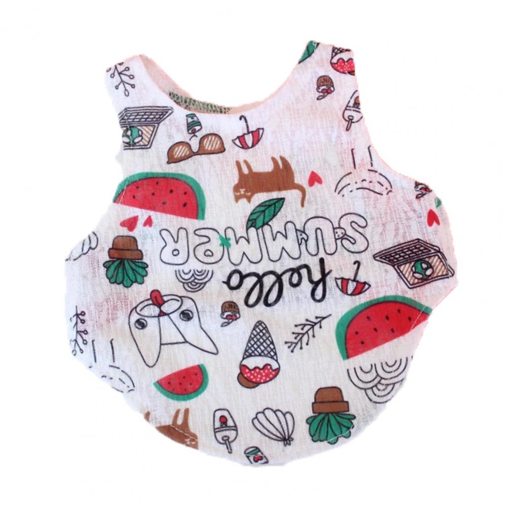 

Dog Clothes with Strap Puppy Vest Summer Breathable Cozy Cartoon Printing Pet Dog Vest Clothing S білий