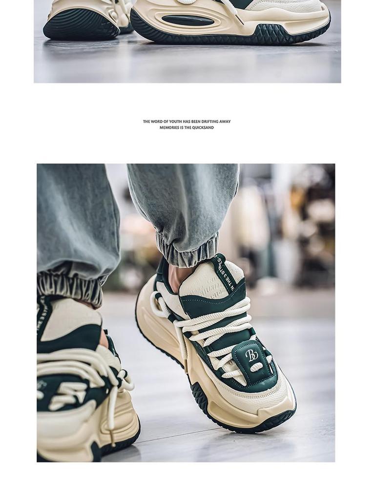 Men's Spring Height-Boost Running Shoes - Durable Sole, Fashionable Sports Style, Versatile Campus Sneakers