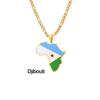 Collar con Mapa de Esmalte Africano: Colgante Geométrico de Acero de Titanio, Joyería Estilo 2022.
