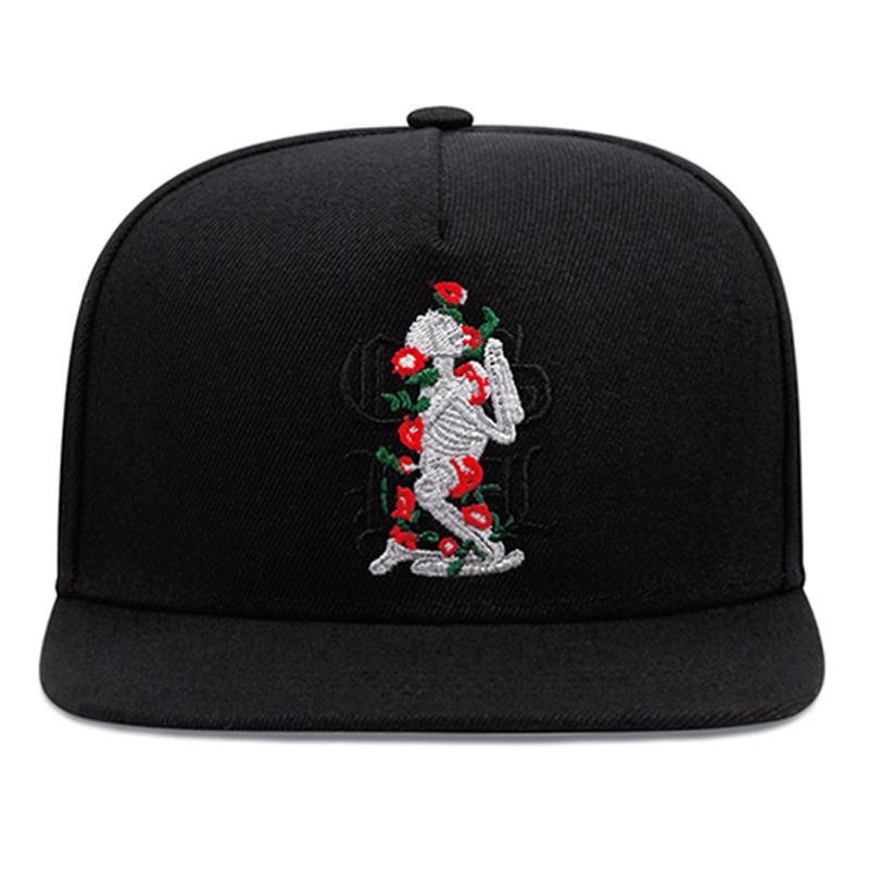 

Мода Мужчины Женщины Хип-хоп Бейсболка Вышивка Скелет Роза Тракер Кепки Снэпбек Шляпа Уличные Солнцезащитные Шляпы Спортивные Досуговые Кепки чёрный