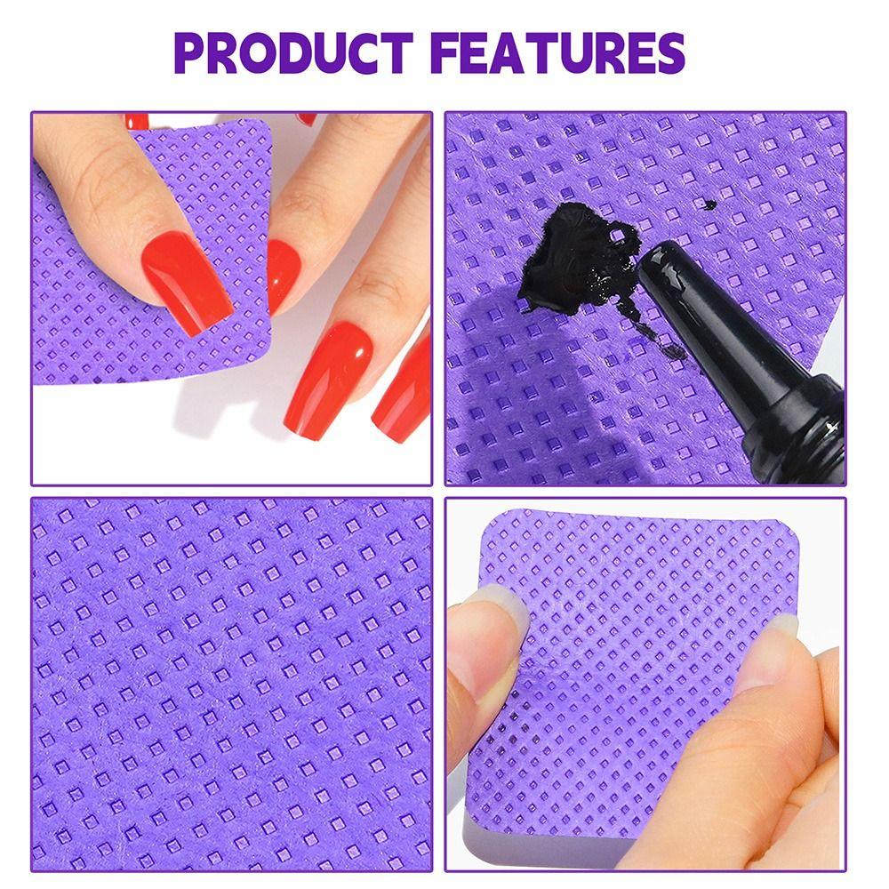200PCS/Box Multicolor Lash Glue Cleaning Pads Sqaure Nail Wipes  Beauty Treatment