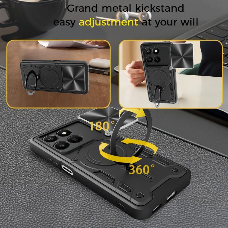 Für Honor 400 Smart 5G Hülle Magnetischer Autohalter Ring Armor Handyhülle Für Honor X7D Schiebe-Objektiv Schutzhülle