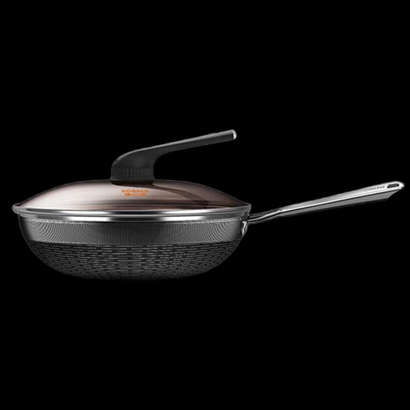Kombach Flagship S-Style 32cm 316L Stainless Steel Honeycomb Wok