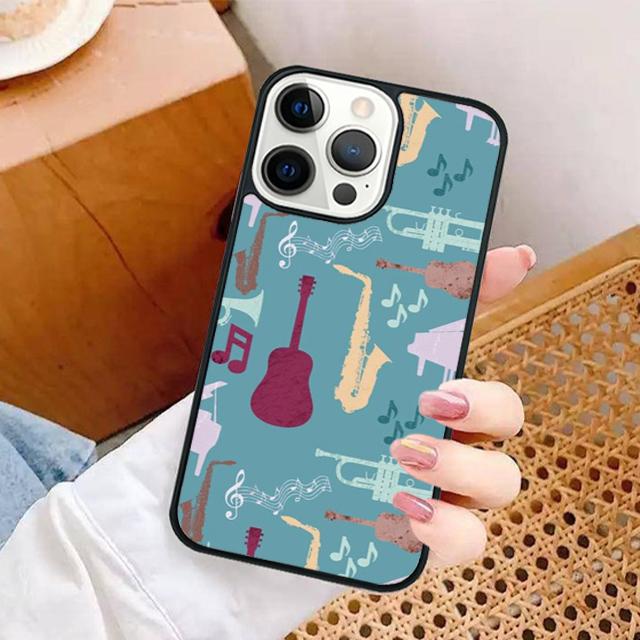 Musical Instruments Saxophone Phone Case for iPhone 17 Air 16 16e 15 Plus for Apple 13 11 12 14 Pro Max Cover coque
