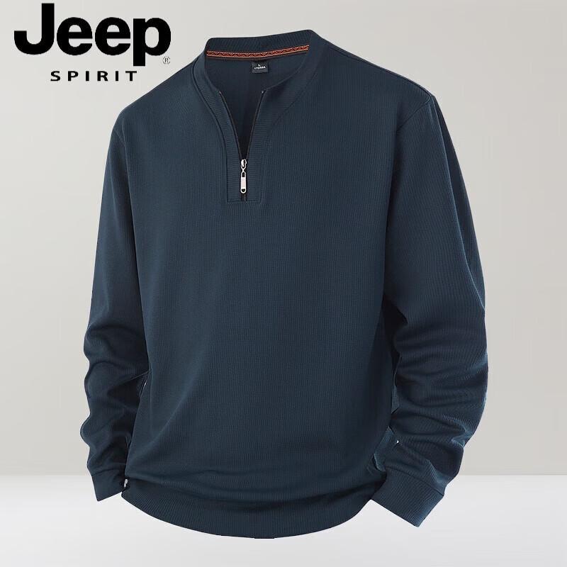 JEEP SPIRIT Men s Casual V-Neck Long Sleeve T-Shirt M
