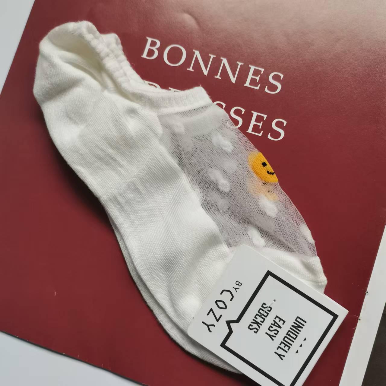 

Низкие сетчатые носки со смайликом и силиконовой пяткой One Size: 35-40