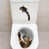 Funny Goofy Cat Toilet Stickers, Creative Waterproof Removable Decals for Bathroom Home Decor