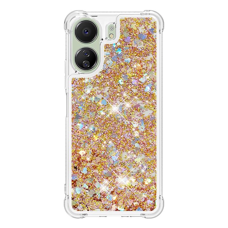 13C Pouzdro Pro Xiaomi Redmi 13C Kryt Malovaný Vzor Třpytivý Tekutý Kryt s Pískem pro Xiomi Redmi 13C 12C Pouzdro na Telefon Fundas