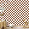 Checkerboard Wallpaper White, Orange and Beige for Living Room and Bedroom 50x1000