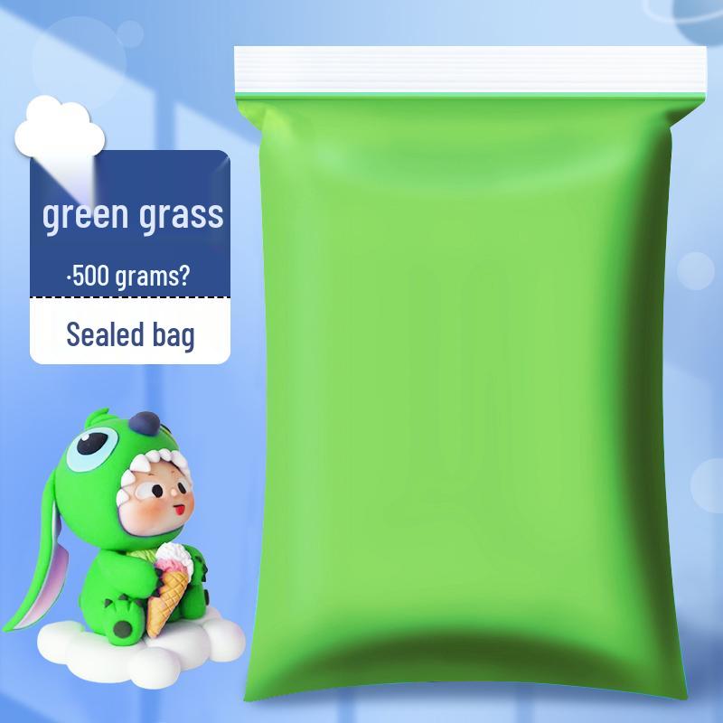 Children's Green Clay Bubble Pack - Single Color Refill with Black Plasticine for Kindergarten