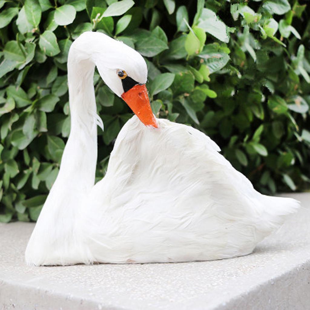 Artificial White Swan Sculpture Outdoor Garden Pond Decoration Bird Figurine Artificial White Swan Sculpture Outdoor Garden Pond Decoration Bird Figurine