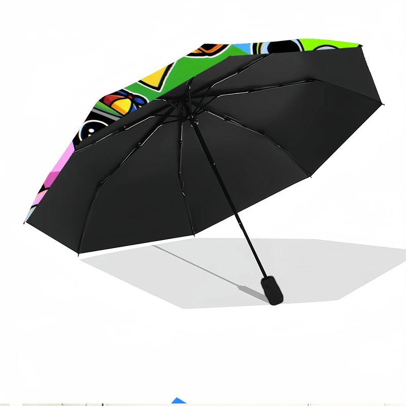 Sprunki Game Print Automatic Open Close Umbrella, Portable Foldable Umbrella, for Outdoor Commute Camping Trip, Ideal Birthday Gift