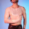 Men Oil Shiny Tops O Neck Tights See Through Fitness Muscle Top Nightclub Shirts Clubwear Gay Tempt Undershirts T-Shirts Sexy