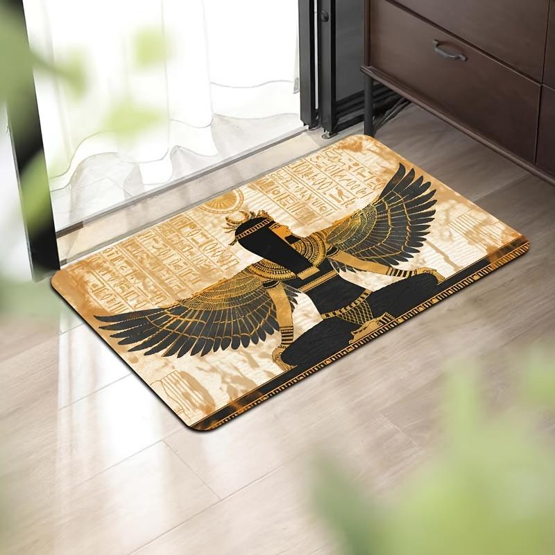 Ancient Egyptian Goddess Printed Non-Slip Floor Mat Washable Decorative Area Rug for Bathroom Kitchen Living Room Bedroom