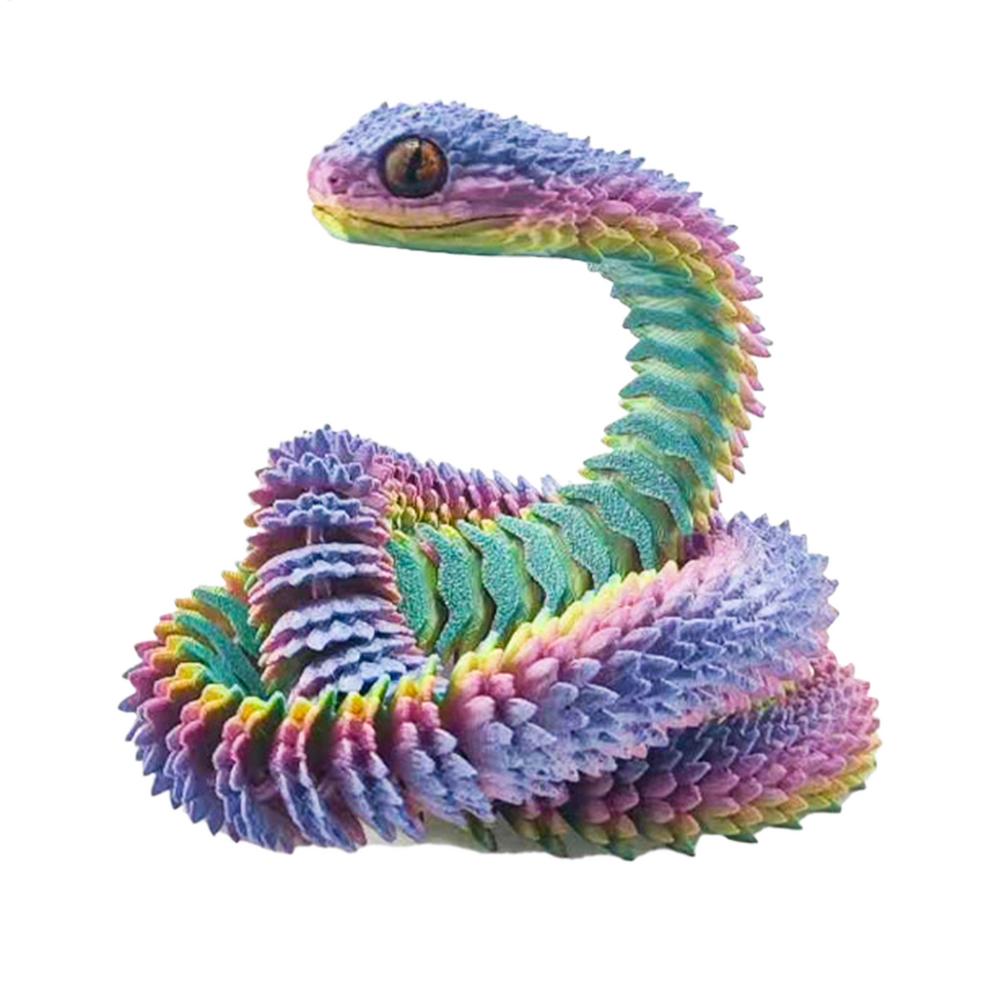 30CM 3D Printed Articulated Snake Bendable Rotatable Joint Snake Model Figurine Home Office Desktop Crafts Ornament Kids Toys