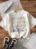 Women's Vintage Floral Print Crew Neck T-Shirt, Casual Short Sleeve Top, Aesthetic Flower Graphic Tee for Daily & Leisure Wear