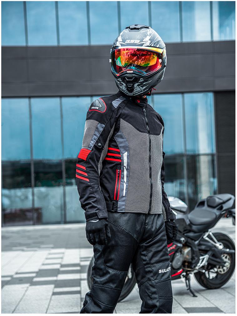 SULAITE Pánský čtyřsezónní protipádový závodní a off-roadový prodyšný motocyklový oblek