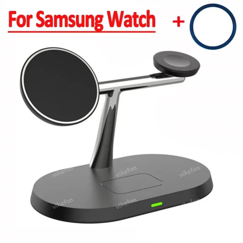 

Super Fast Charging Station 30W 3 in 1 Magnetic Wireless Charger For Samsung Galaxy S25 S24 Watch 7 6 5 4 3 2 Active 1 2 Earbuds чёрный