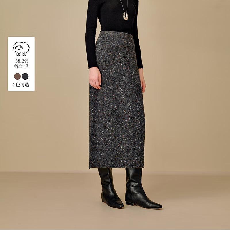 

Inman Speckled Wool Blend A-Line Midi Skirt S