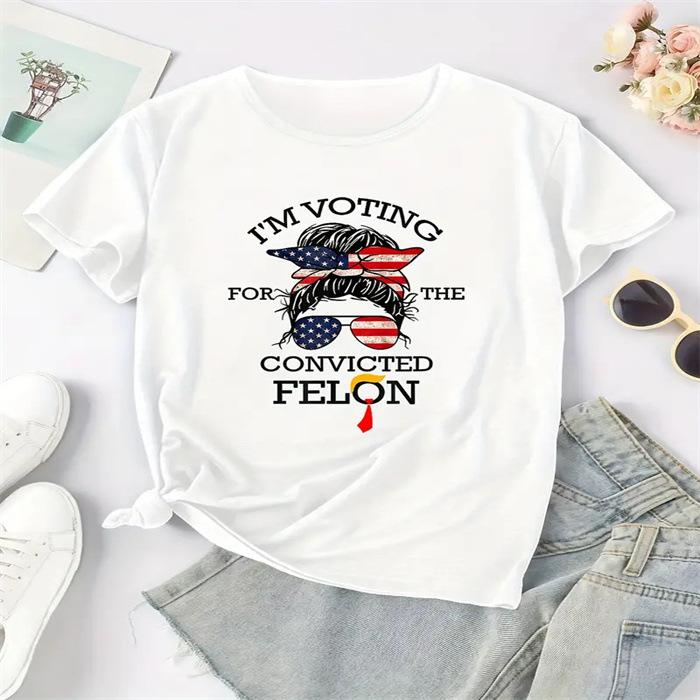 Letní top s kulatým výstřihem a potiskem Módní Ležérní Roztomilá dámská trička z čisté bavlny s krátkým rukávem