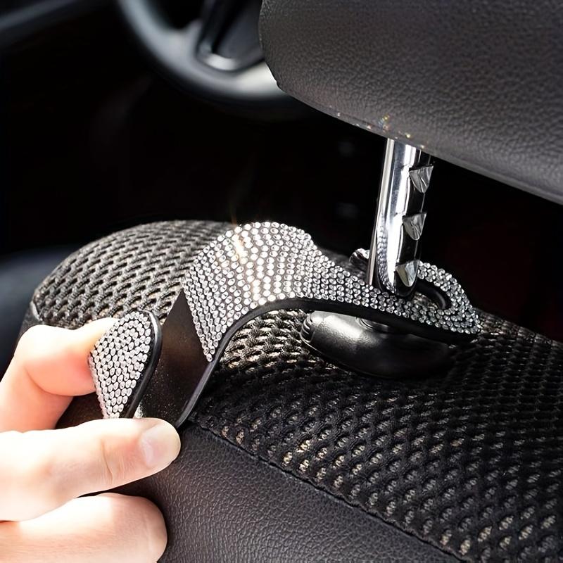 3 Pieces Diamond Pendant Car Hooks - Creative Backrest Hidden Hooks, Easy Install for Car Interior Decor