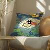 Cartoon Pond River Cat Beautiful Pillow Case Pattern Printed Pillowcase For Living Room Sofa Cushion Cover & Bedroom Decor