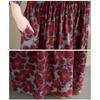 DIMANAF New 2026 Summer Beach Women Plus Size Vintage Lady Long Dress Red Loose Oversize Maxi Floral Print Cotton