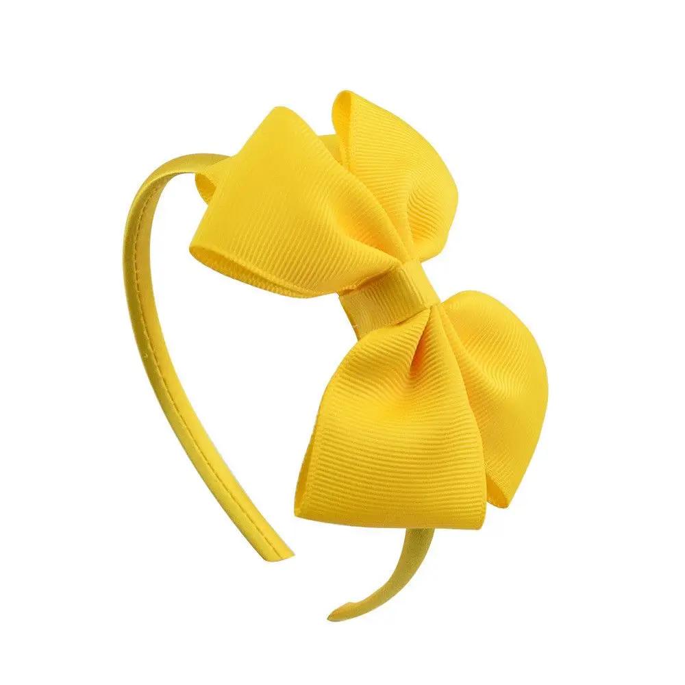 4'' Boutique Tiara Satin Kids Hair Accessories Ribbon Headbands Bow Hairband Headwear Hair Hoop