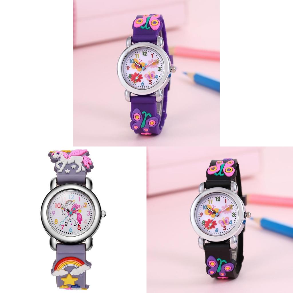 Wasserdichte Cartoon-Quarz-Kinderuhr mit PVC-Armband für Spiel und Schulgebrauch