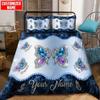 Quilt Cover Set Tmarc Tee Personalized Name Purple Butterfly Bedding Set