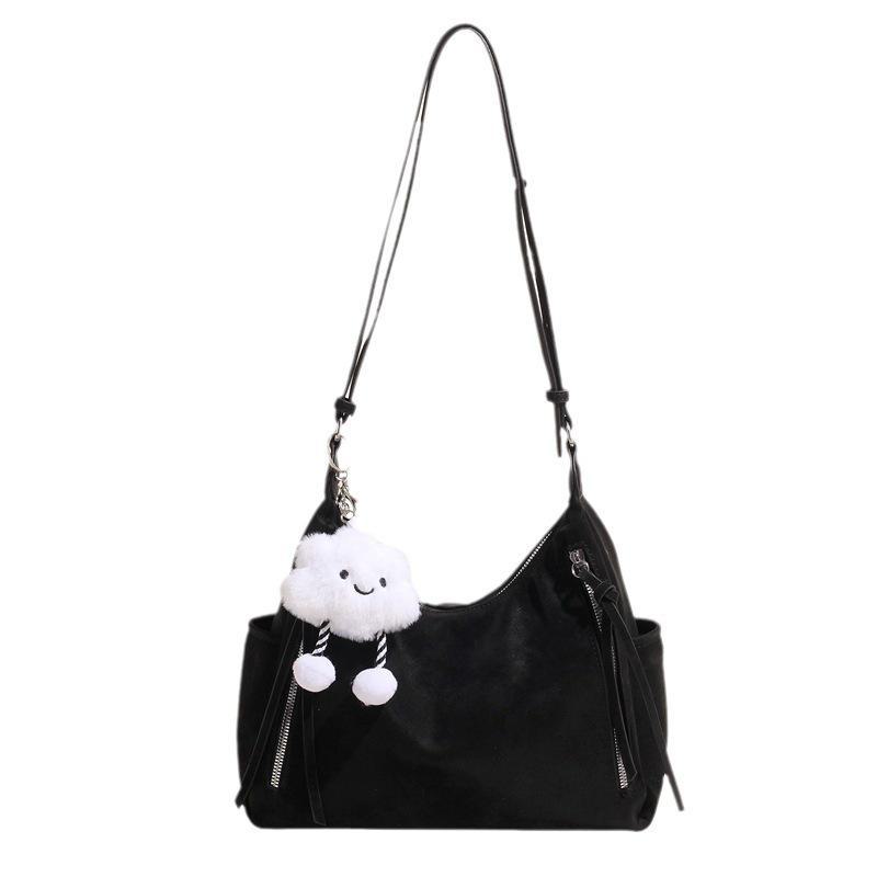 2024 Retro Large-Capacity Women's Contrast Color Shoulder Bag - Autumn/Winter Commuter Pillow Messenger