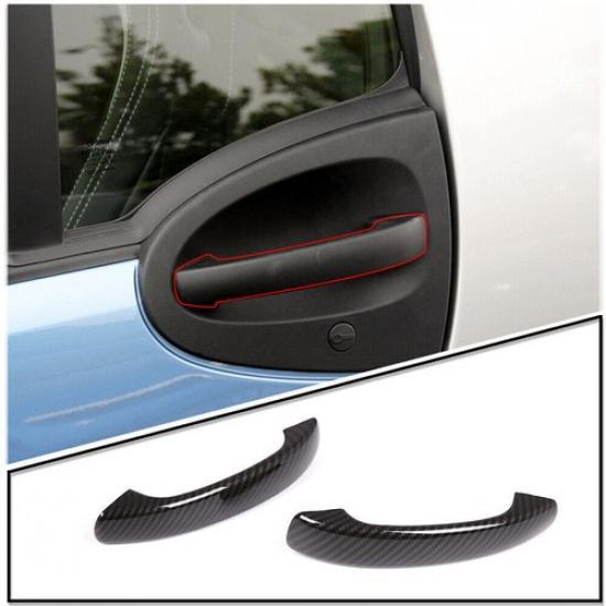 Car Side Door Handle Cover Trim For Smart ForTwo 2007-2015 Carbon Fiber ABS 2PCS