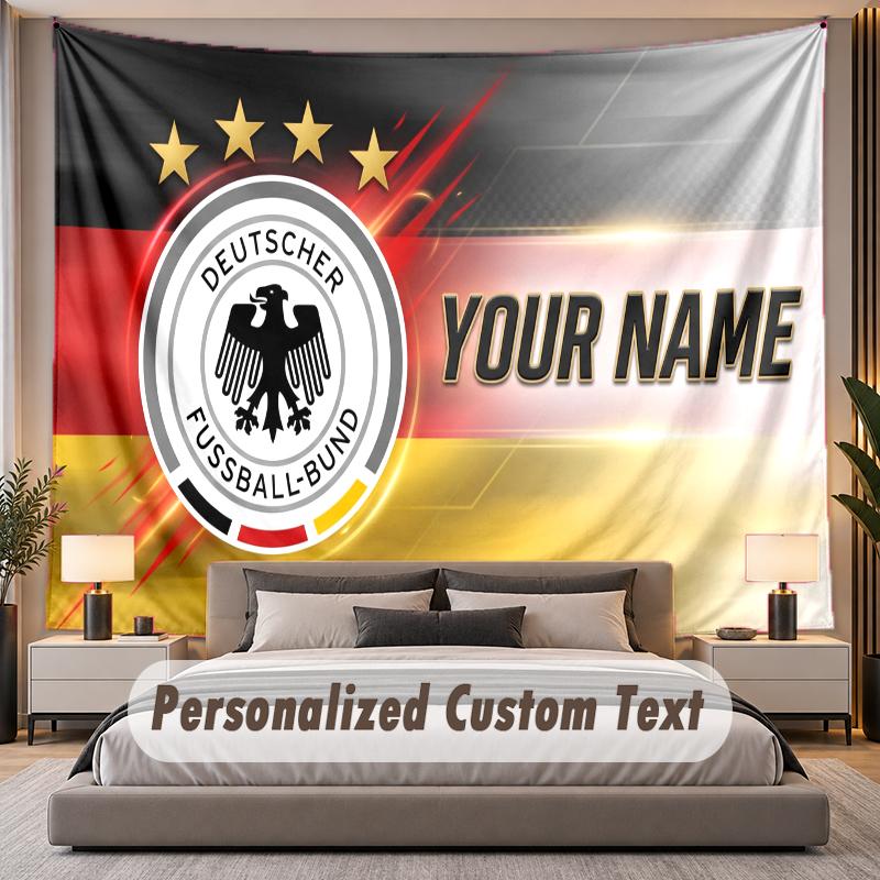 Custom Name Text Tapestry Germany national football team Personalized Polyester Wall Tapestry For Bedroom And Room