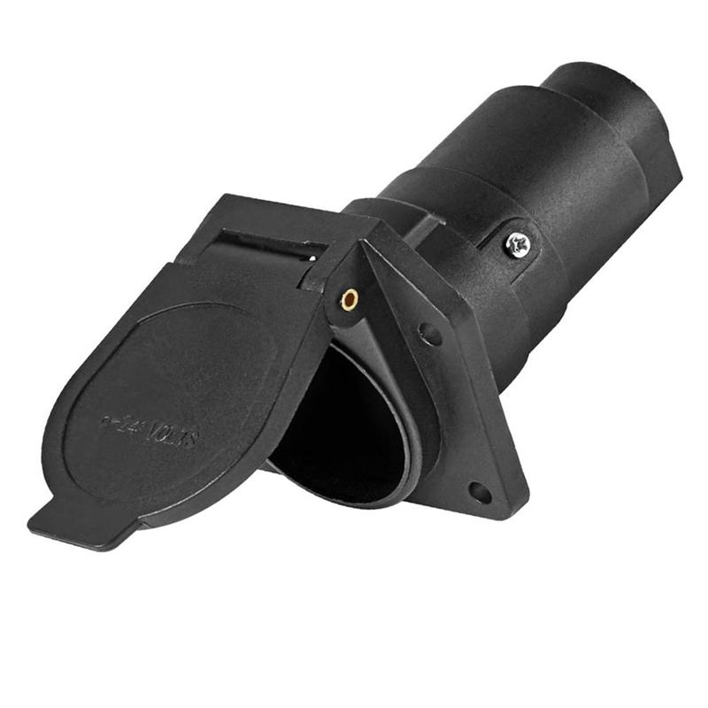 Side Female End 7-Pin RV Blade Trailer Wiring Harness Connector 7-Way Trailer Plug Splice-In 7-Prong Heavy Duty