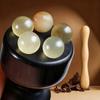 Wood Horn Small Lotus Eye Massager Facial Gua Sha Tool forStimulation Acupressure Lymphatic Drainage and Skincare