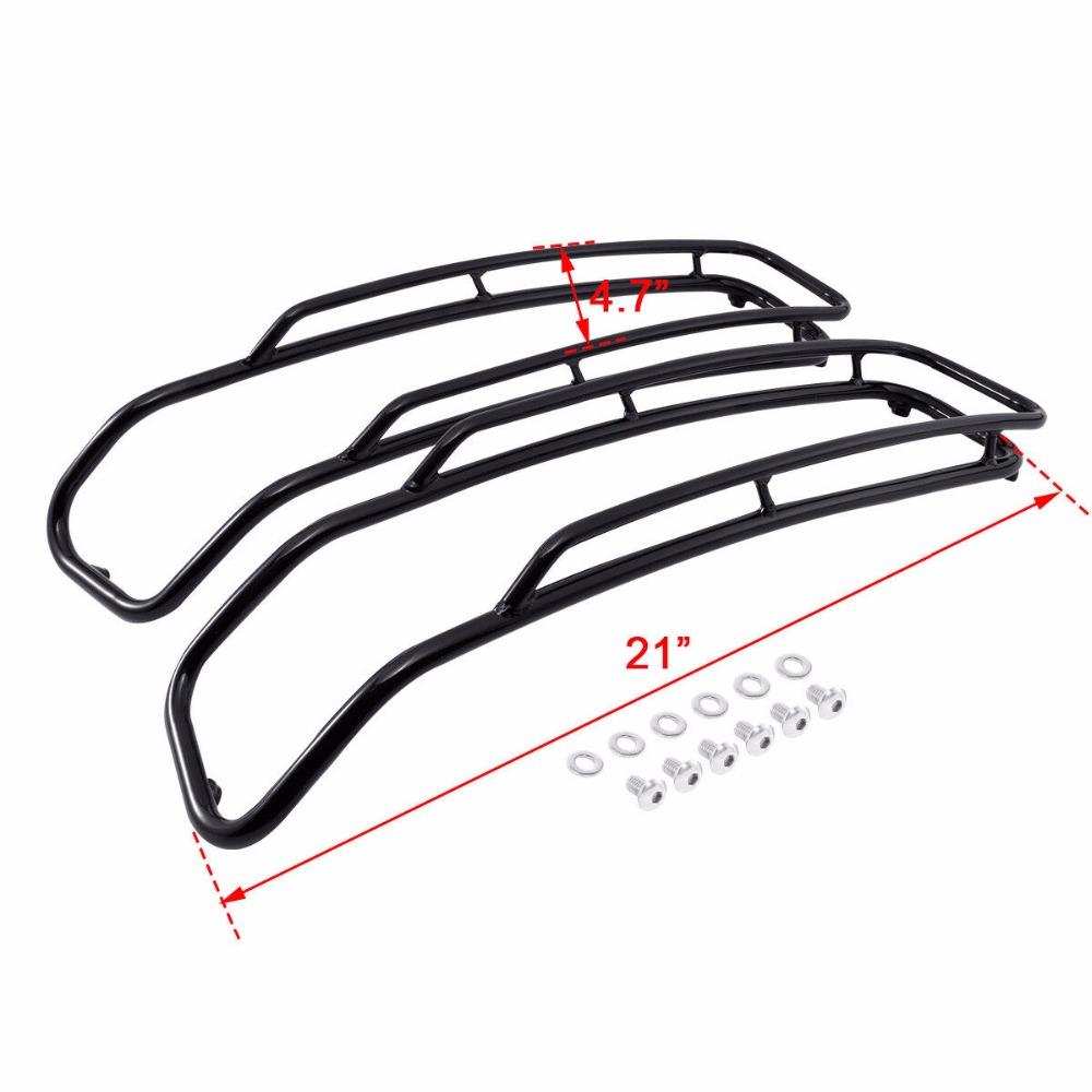 Motorcycle Saddlebags Lid Top Rail Trim Rack Guards For Harley Touring Road King Street Glide Electra Glide 2014-2024