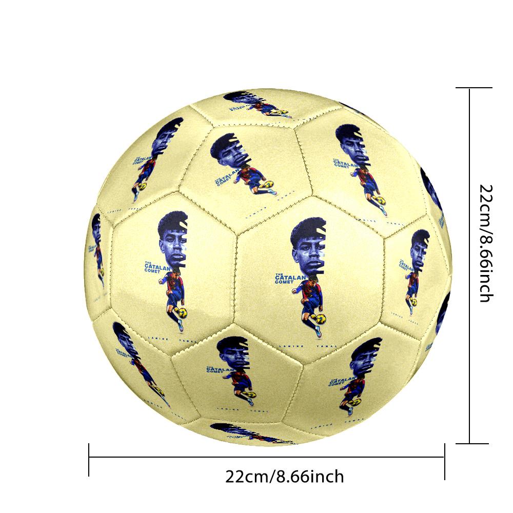 Lamine Yamal 19 Catalan Comet Soccer Legend Size 5 Football Machine-Stitched Indoor/Outdoor Training and Matches for Football Accessories